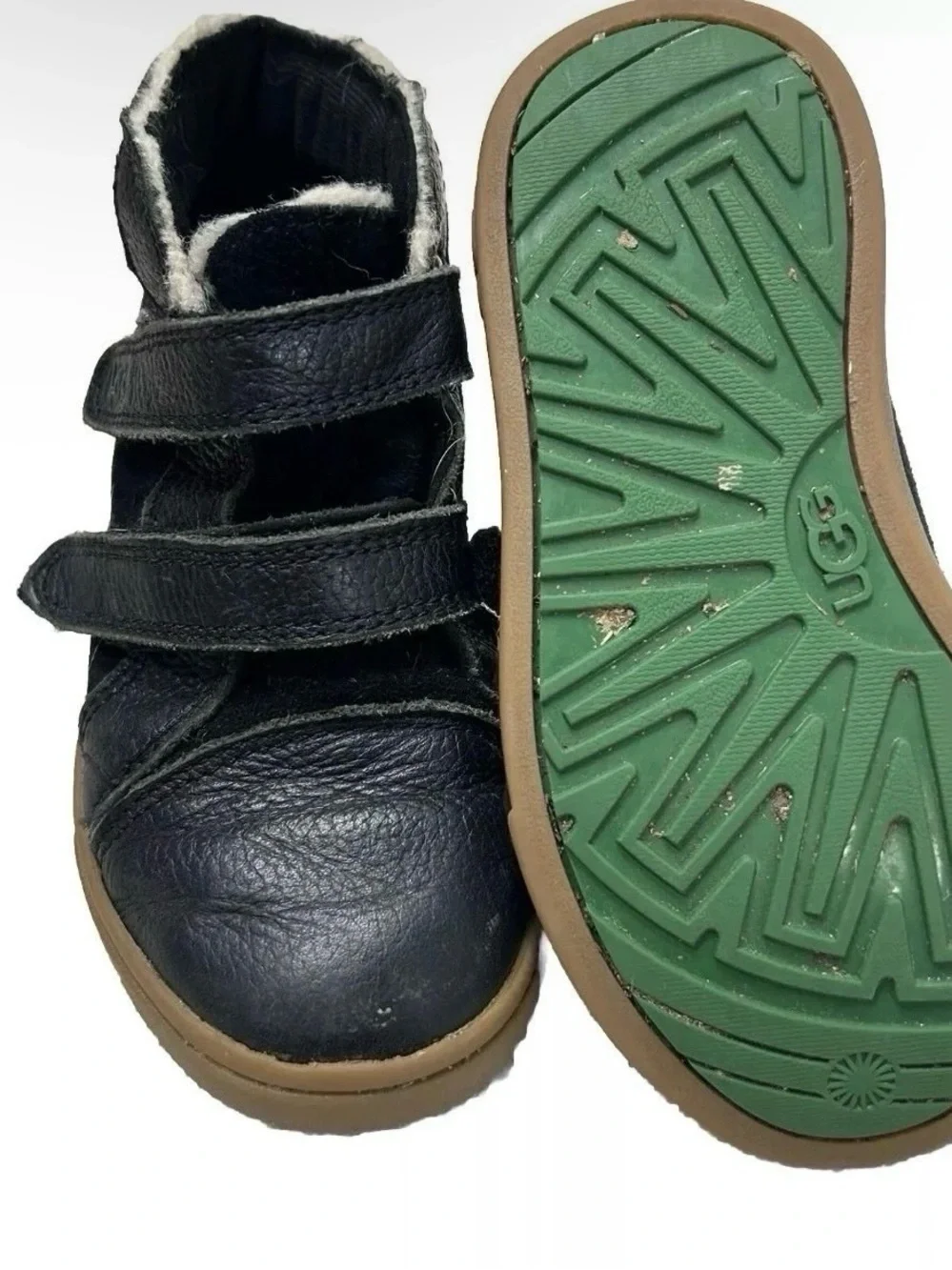 UGG Rennon II Style Boots Toddler Size 9 Leather Black Hightop